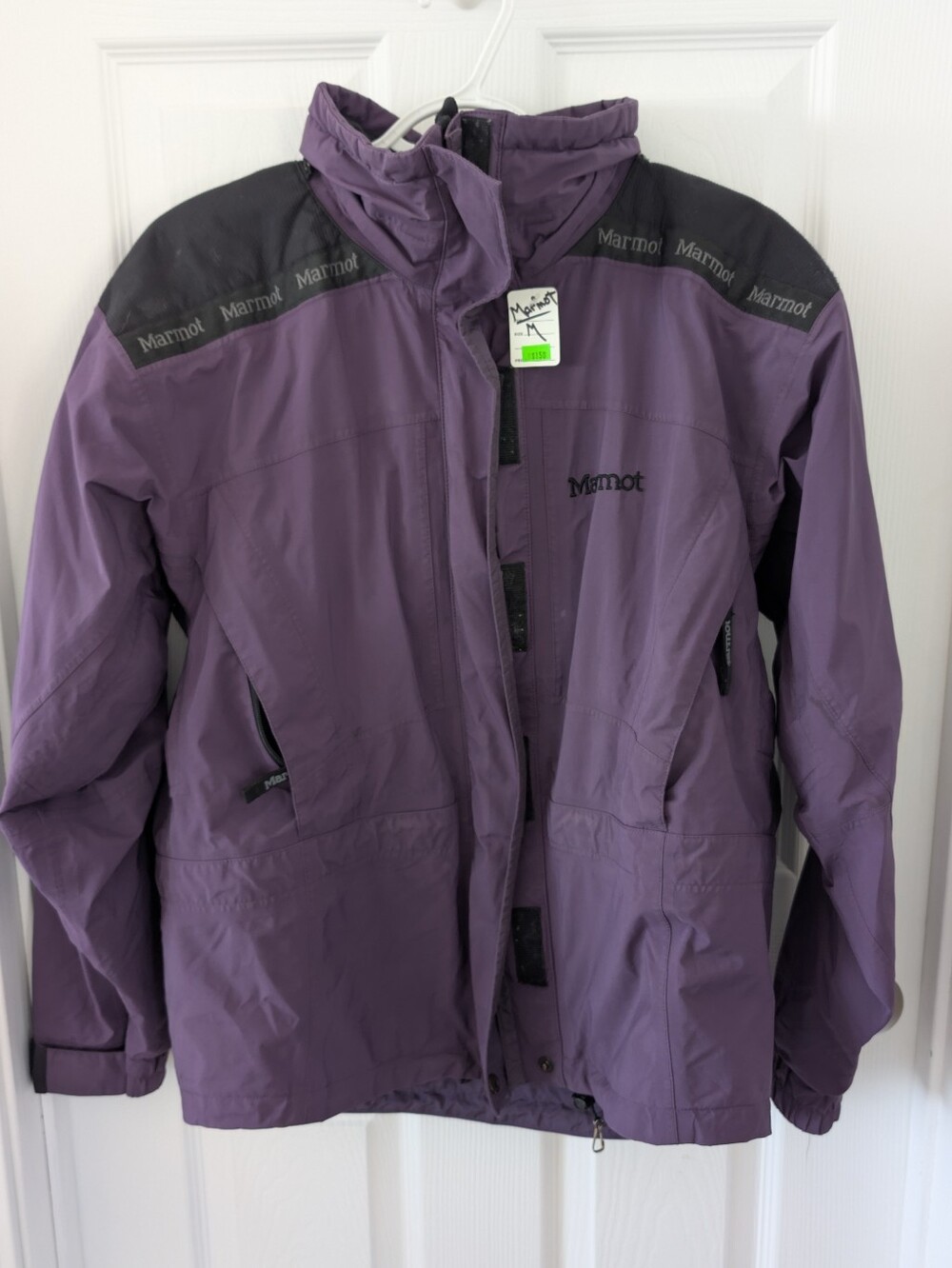 Retro Marmot Medium Purple and Black Waterproof Ski Jacket